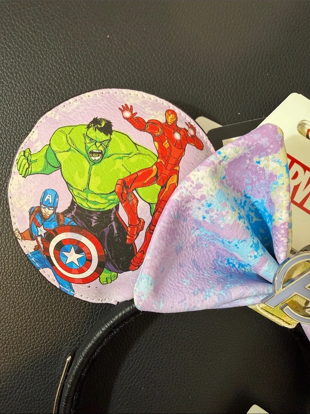 NWT Disney Marvel Multicolor Avengers Mouse Ear Headband with Removable Bow